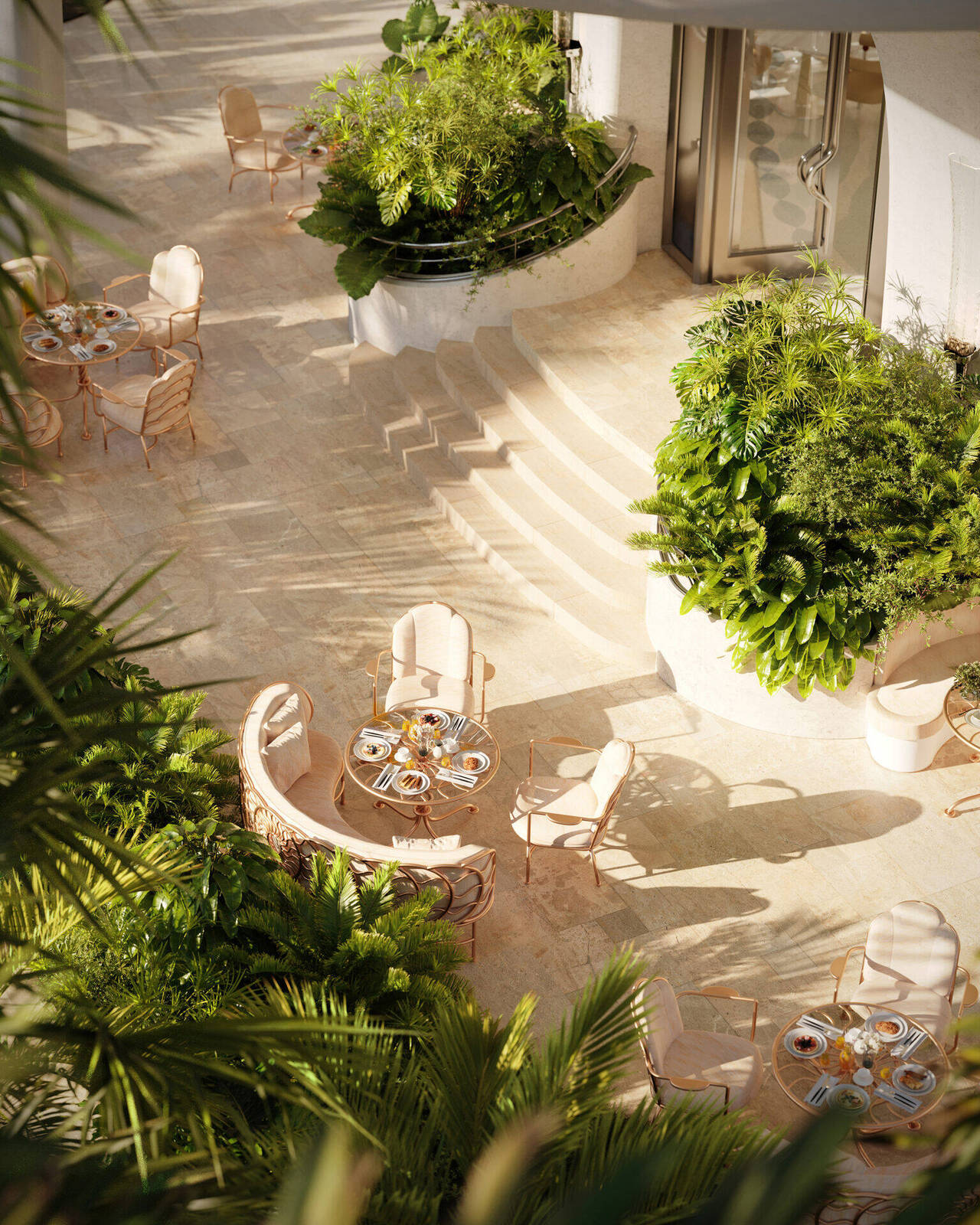 Garden terrace seating