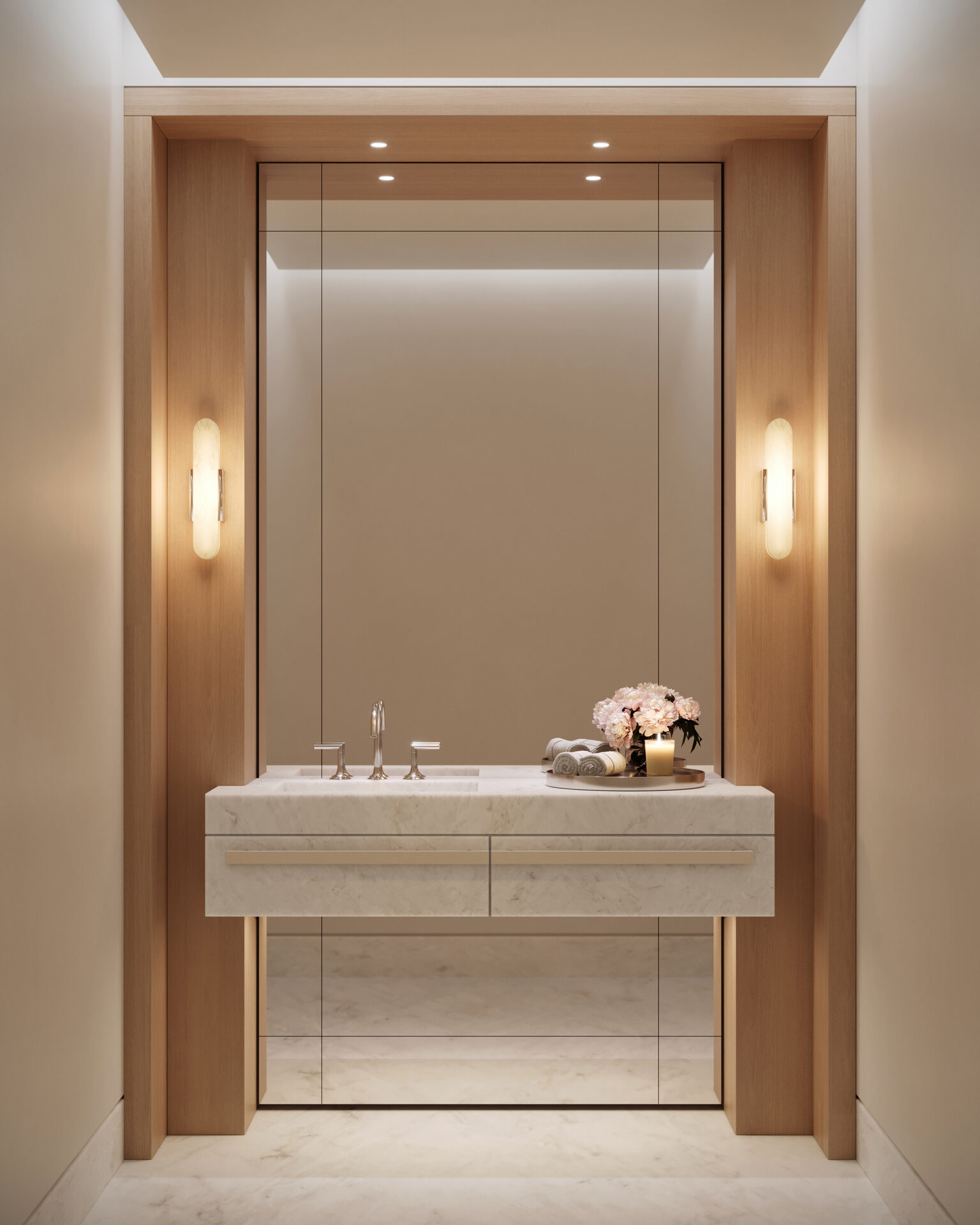 Powder room in natural stone